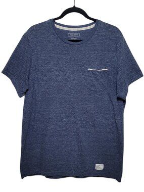 Adam Levine Collection Mens Pocket T Shirt Blue Heathered Large Minimalist